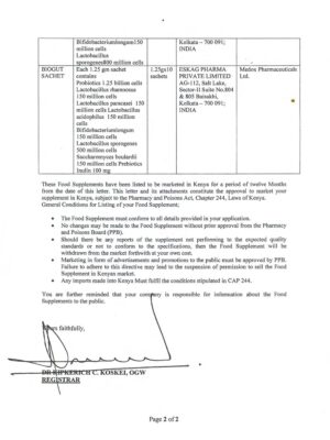 Certificate of Good Manufacturing Practices - Republic of Kenya 2
